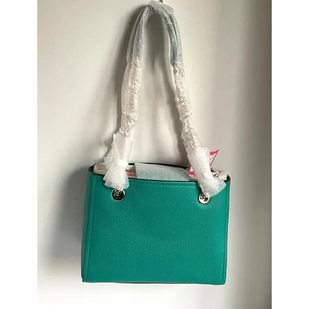 Kate Spade Amelia Medium Shoulder Bag Fiji Green Pebbled Leather Chain